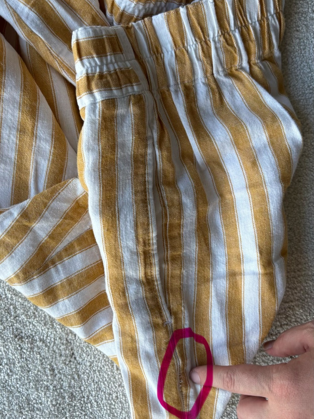 Madewell White and Mustard Striped Kids Pants - Picture 7 of 7